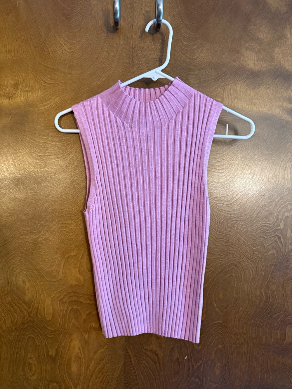 a new day Ribbed Sleeveless Mock Neck Top - Light Pink